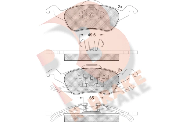 RB1264 R BRAKE Комплект тормозных колодок, дисковый тормоз (фото 2)