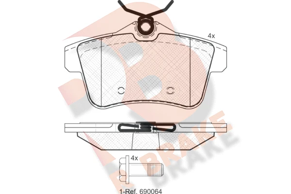 RB1928 R BRAKE Комплект тормозных колодок, дисковый тормоз (фото 1)