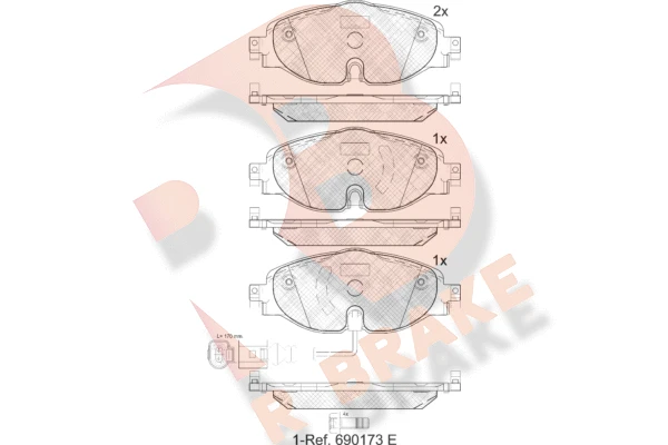 RB2111 R BRAKE Комплект тормозных колодок, дисковый тормоз (фото 2)