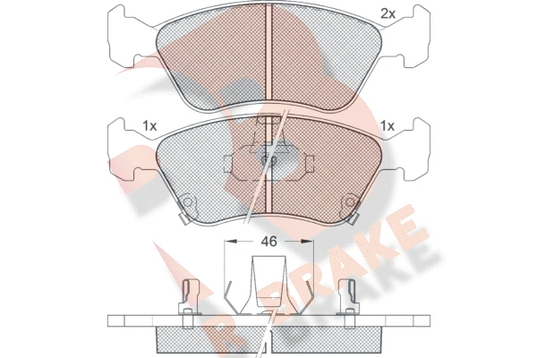 RB1235 R BRAKE Комплект тормозных колодок, дисковый тормоз (фото 1)