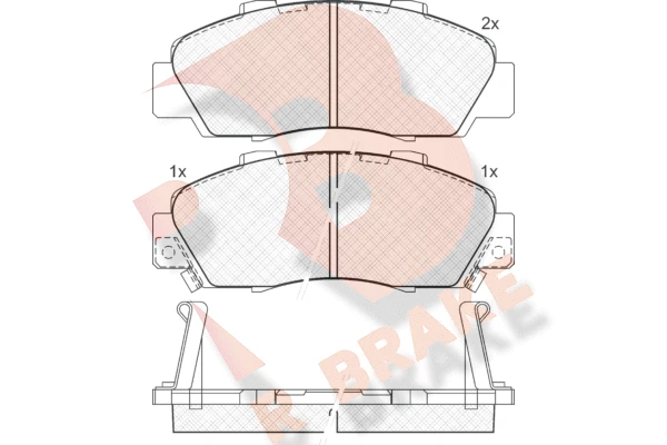 RB1019 R BRAKE Комплект тормозных колодок, дисковый тормоз (фото 2)