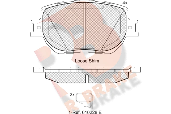 RB2200 R BRAKE Комплект тормозных колодок, дисковый тормоз (фото 1)