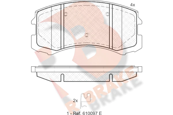 RB1618 R BRAKE Комплект тормозных колодок, дисковый тормоз (фото 2)