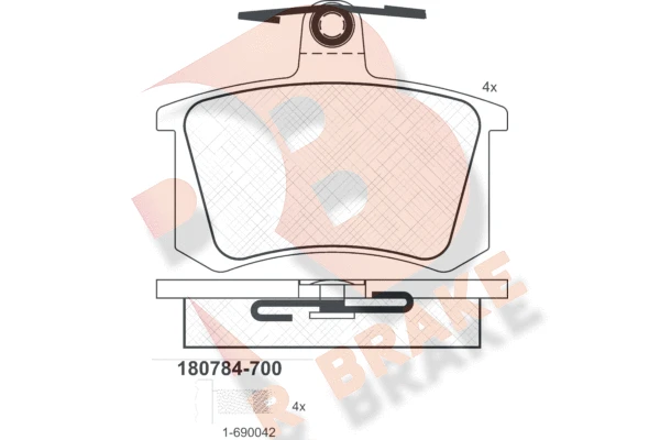 RB0784-700 R BRAKE Комплект тормозных колодок, дисковый тормоз (фото 1)