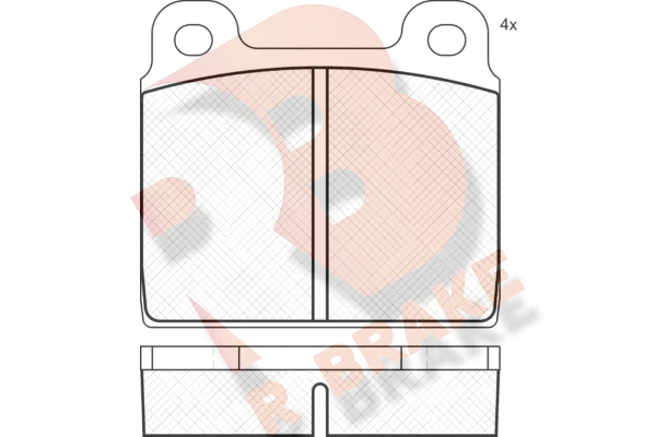 RB0011 R BRAKE Комплект тормозных колодок, дисковый тормоз (фото 2)