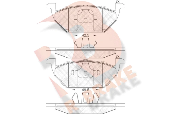 RB1338 R BRAKE Комплект тормозных колодок, дисковый тормоз (фото 2)