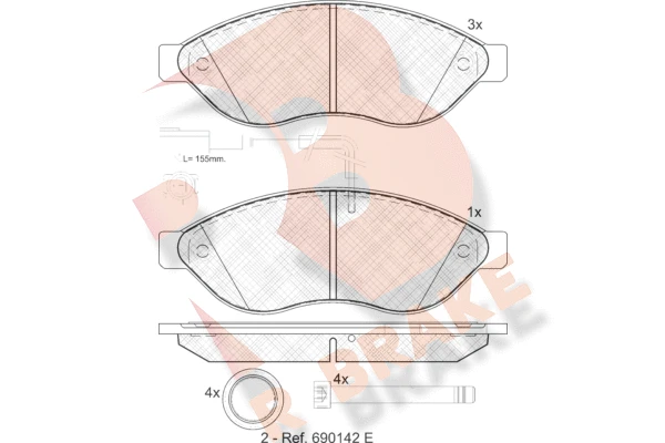 RB1803 R BRAKE Комплект тормозных колодок, дисковый тормоз (фото 1)