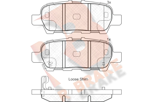 RB1901 R BRAKE Комплект тормозных колодок, дисковый тормоз (фото 1)