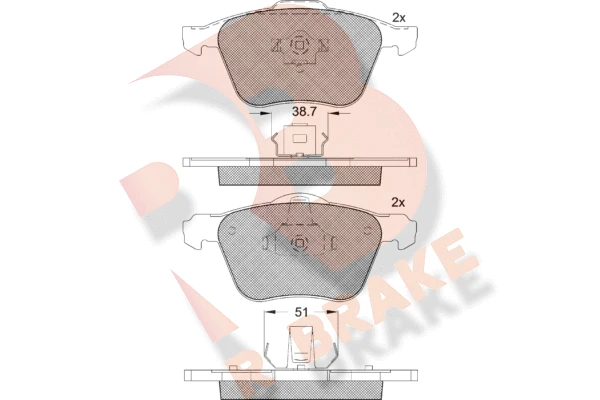 RB1551 R BRAKE Комплект тормозных колодок, дисковый тормоз (фото 2)