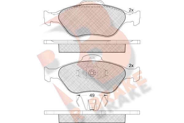 RB1343 R BRAKE Комплект тормозных колодок, дисковый тормоз (фото 2)