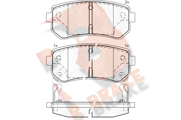 RB1712 R BRAKE Комплект тормозных колодок, дисковый тормоз (фото 2)