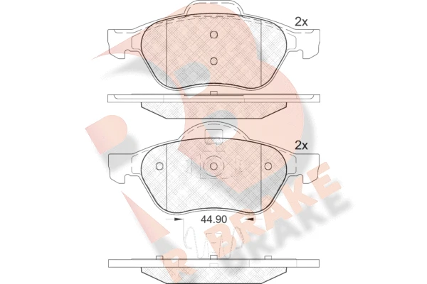 RB1860 R BRAKE Комплект тормозных колодок, дисковый тормоз (фото 2)