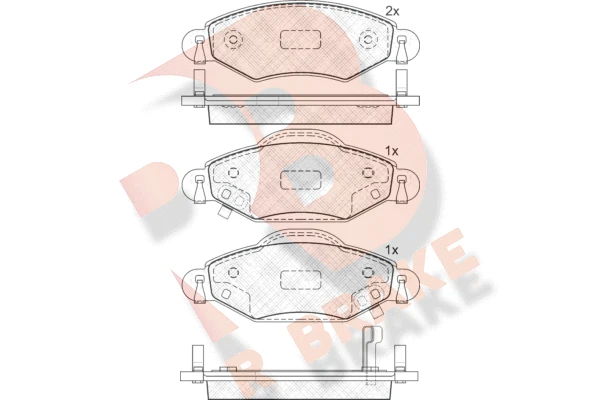 RB1587 R BRAKE Комплект тормозных колодок, дисковый тормоз (фото 2)