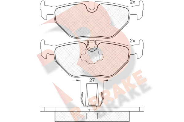 RB1141 R BRAKE Комплект тормозных колодок, дисковый тормоз (фото 2)