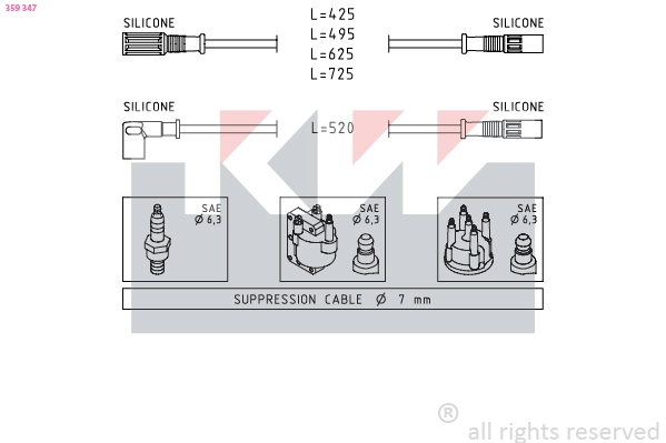 359 347 KW Комплект проводов зажигания (фото 2)