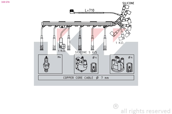 359 578 KW Комплект проводов зажигания (фото 2)
