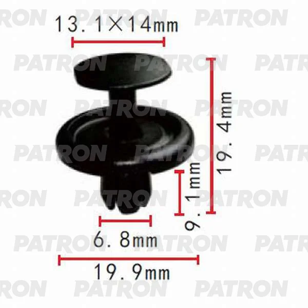 P37-0371 PATRON Клипса пластмассовая Lexus, Subaru, Toyota применяемость: отделка салона, багажника, капота, бампера (фото 1)