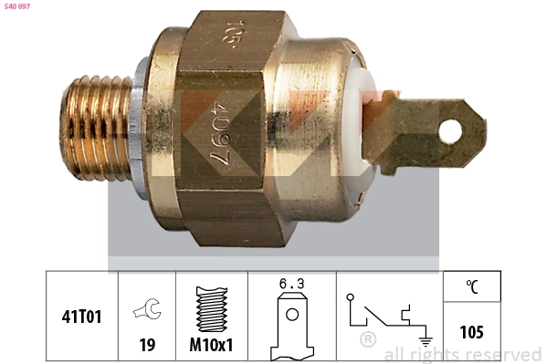 540 097 KW термовыключатель, сигнальная лампа охлаждающей жидкости (фото 2)