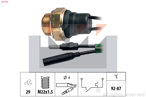 550 009 KW Термовыключатель, вентилятор радиатора (фото 2)