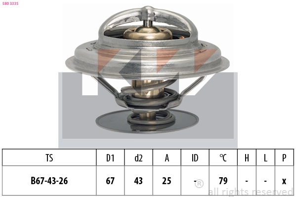 580 333S KW Термостат, охлаждающая жидкость (фото 2)