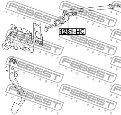 1281-HC FEBEST Главный цилиндр, система сцепления (фото 1)