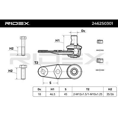 2462S0301 RIDEX Шарнир независимой подвески / поворотного рычага (фото 11)