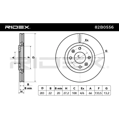 82B0556 RIDEX Тормозной диск (фото 4)