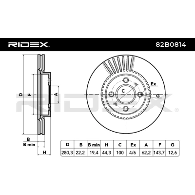 82B0814 RIDEX Тормозной диск (фото 7)