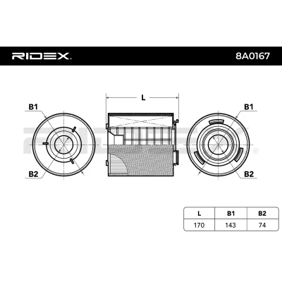 8A0167 RIDEX Воздушный фильтр (фото 6)