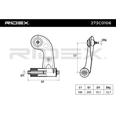 273C0106 RIDEX Рычаг независимой подвески колеса, подвеска колеса (фото 4)