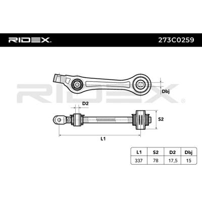 273C0259 RIDEX Рычаг независимой подвески колеса, подвеска колеса (фото 4)