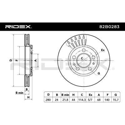 82B0283 RIDEX Тормозной диск (фото 11)