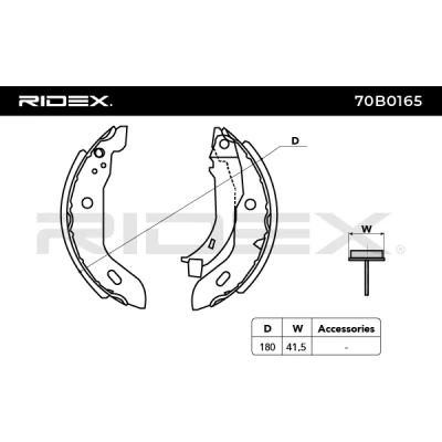 70B0165 RIDEX Комплект тормозных колодок (фото 6)