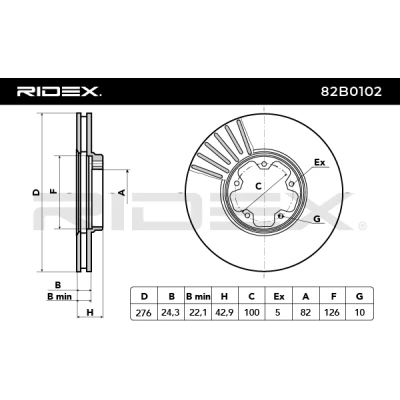 82B0102 RIDEX Тормозной диск (фото 4)