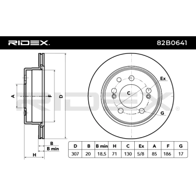 82B0641 RIDEX Тормозной диск (фото 3)