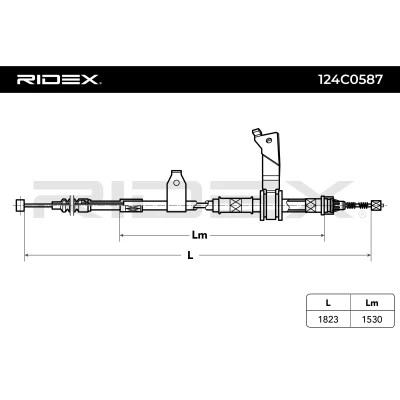 124C0587 RIDEX Тросик, cтояночный тормоз (фото 6)