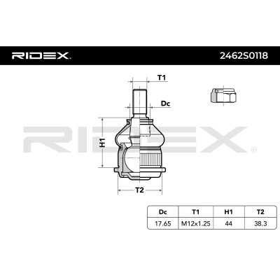 2462S0118 RIDEX Шарнир независимой подвески / поворотного рычага (фото 8)