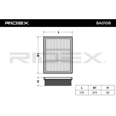 8A0108 RIDEX Воздушный фильтр (фото 4)