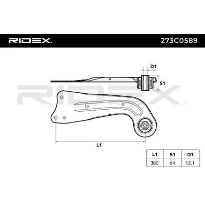 273C0589 RIDEX Рычаг независимой подвески колеса, подвеска колеса (фото 3)