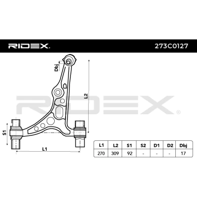 273C0127 RIDEX Рычаг независимой подвески колеса, подвеска колеса (фото 4)