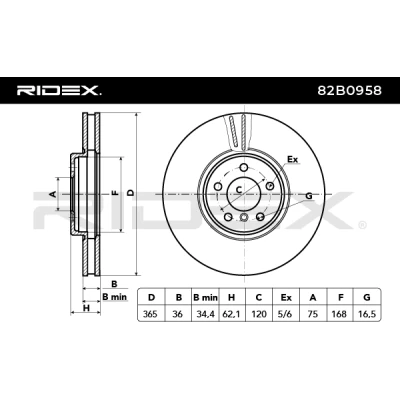82B0958 RIDEX Тормозной диск (фото 5)