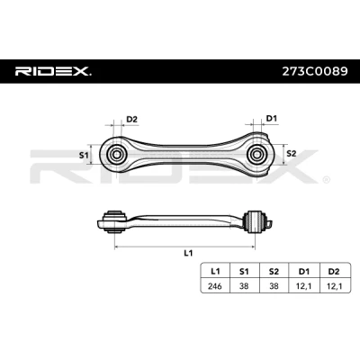 273C0089 RIDEX Рычаг независимой подвески колеса, подвеска колеса (фото 3)