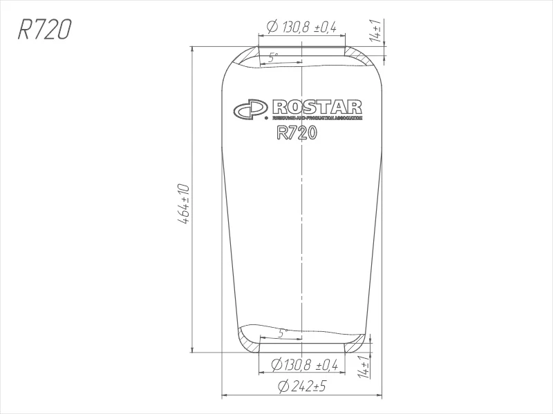 R720 ROSTAR Пневмоподушка оболочка 720n (фото 2)