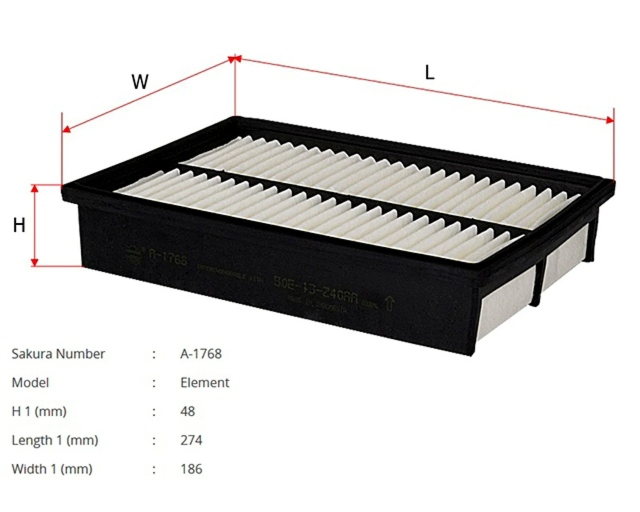 A-1768 SAKURA Воздушный фильтр (фото 2)