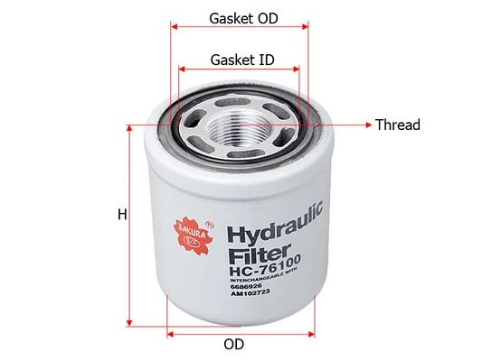 HC-76100 SAKURA Фильтр, система рабочей гидравлики (фото 4)