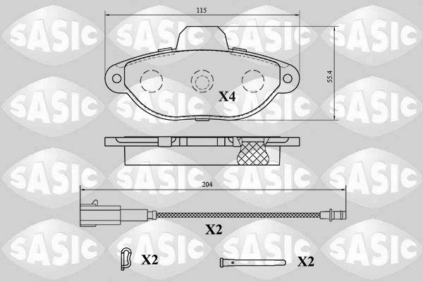 6216194 SASIC Комплект тормозных колодок, дисковый тормоз (фото 2)