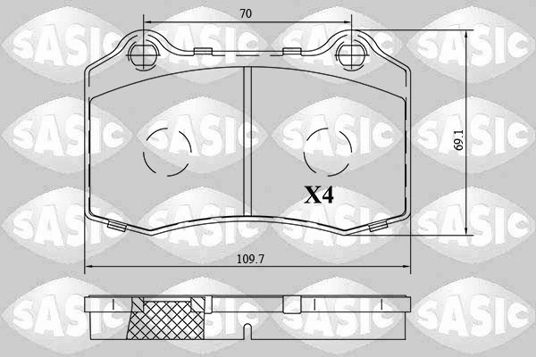 6210093 SASIC Комплект тормозных колодок, дисковый тормоз (фото 2)