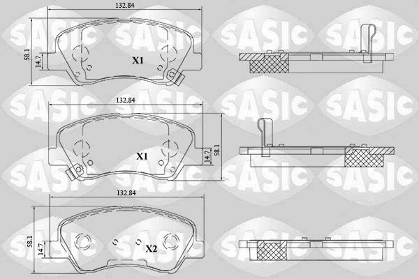 6216213 SASIC Комплект тормозных колодок, дисковый тормоз (фото 2)