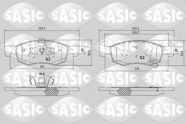 6216203 SASIC Комплект тормозных колодок, дисковый тормоз (фото 2)