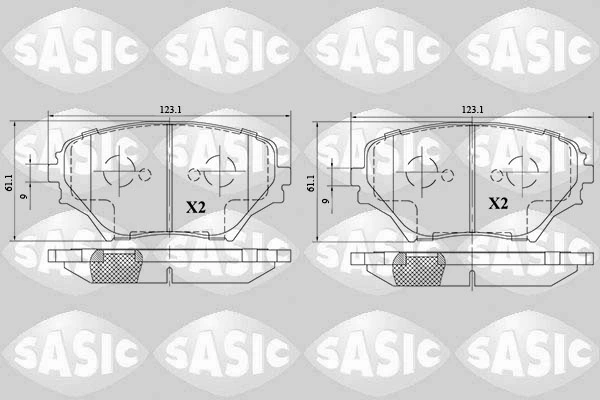 6216082 SASIC Комплект тормозных колодок, дисковый тормоз (фото 2)